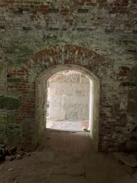 Completed brick arch restoration at the Southeast Demi-Bastion